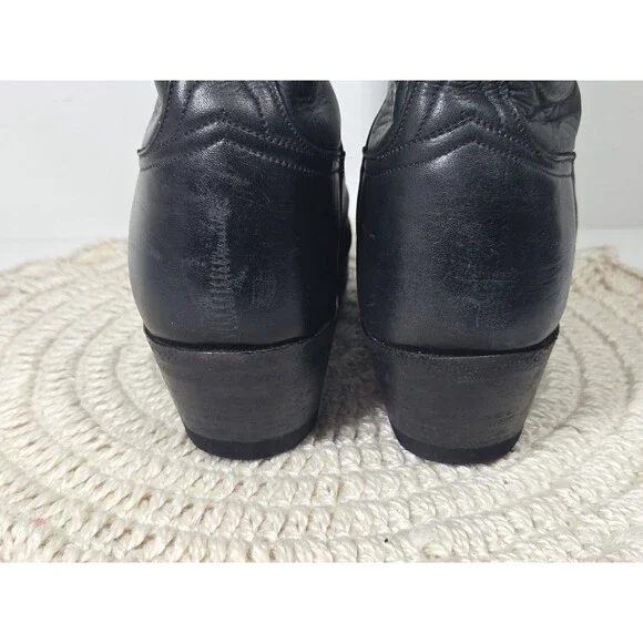 Lucchese Handmade 1883 Women's 8B Black Scalloped Cowboy Boots Western Rodeo EUC - Picture 13 of 16